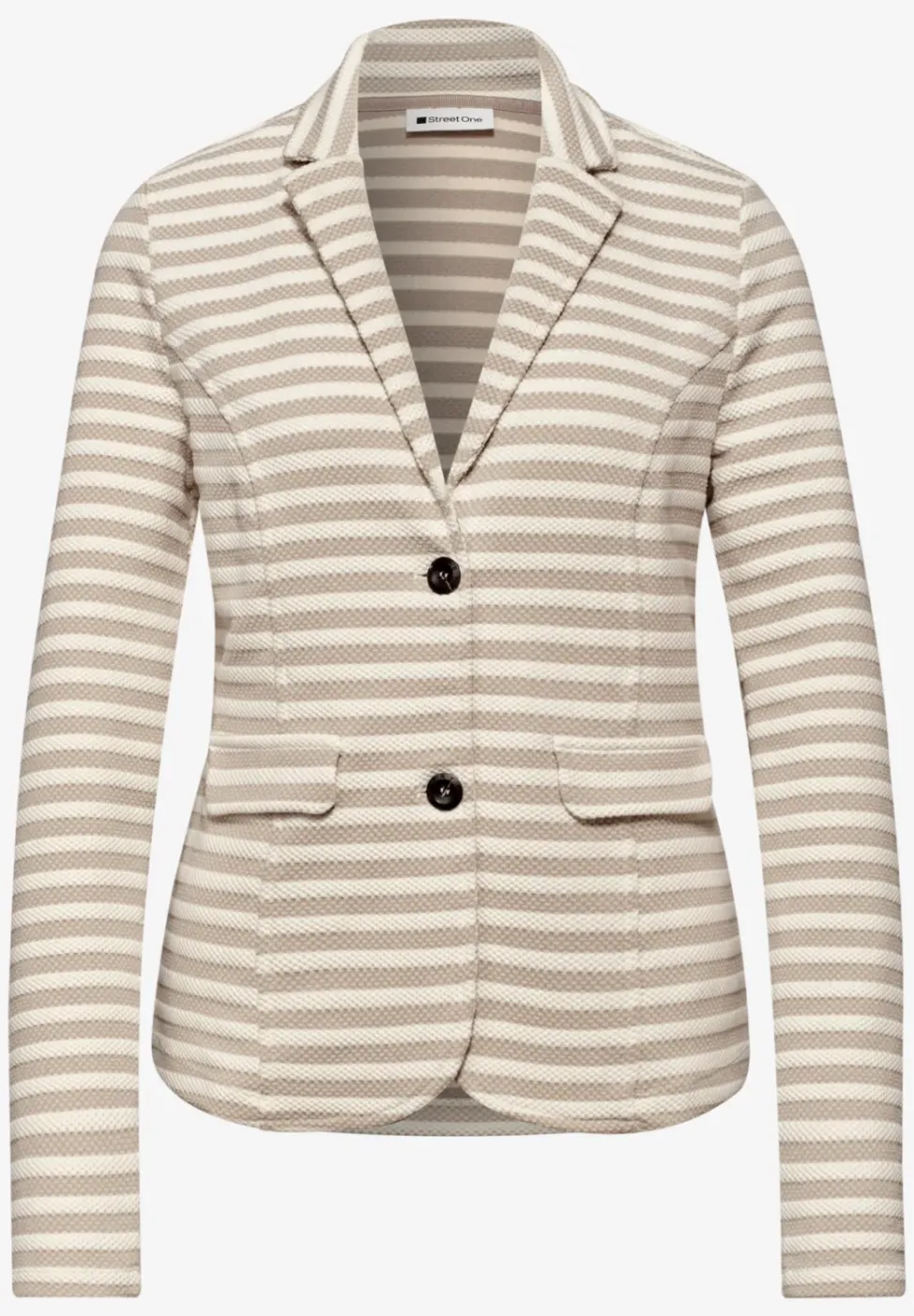 Basic Blazer mit Knöpfen und Streifen