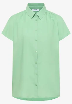 Basic Bluse mit Hemdkragen in Unifarbe
