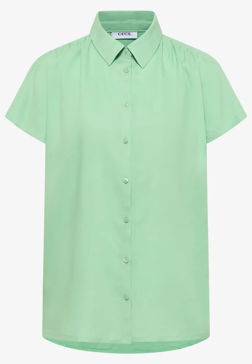Basic Bluse mit Hemdkragen in Unifarbe
