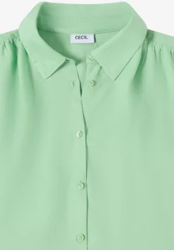 Basic Bluse mit Hemdkragen in Unifarbe