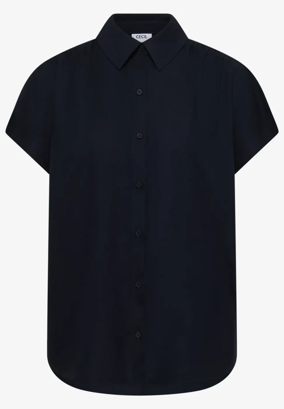 Basic Bluse mit Hemdkragen in Unifarbe