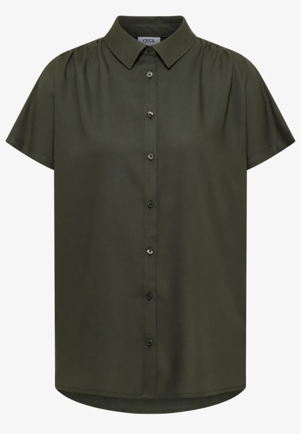 Basic Bluse mit Hemdkragen in Unifarbe