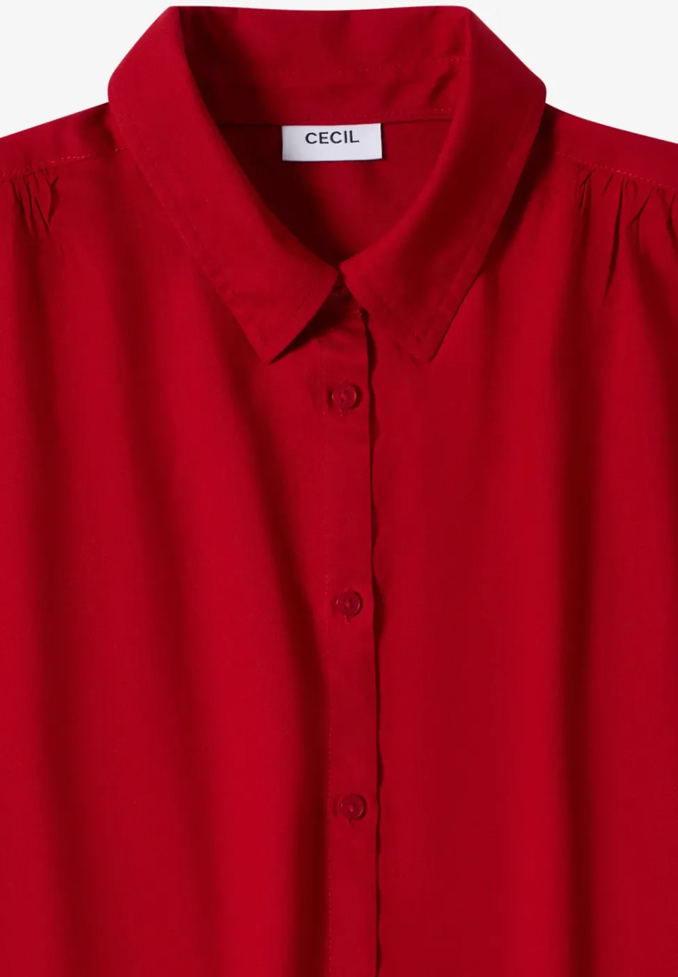 Basic Bluse mit Hemdkragen in Unifarbe