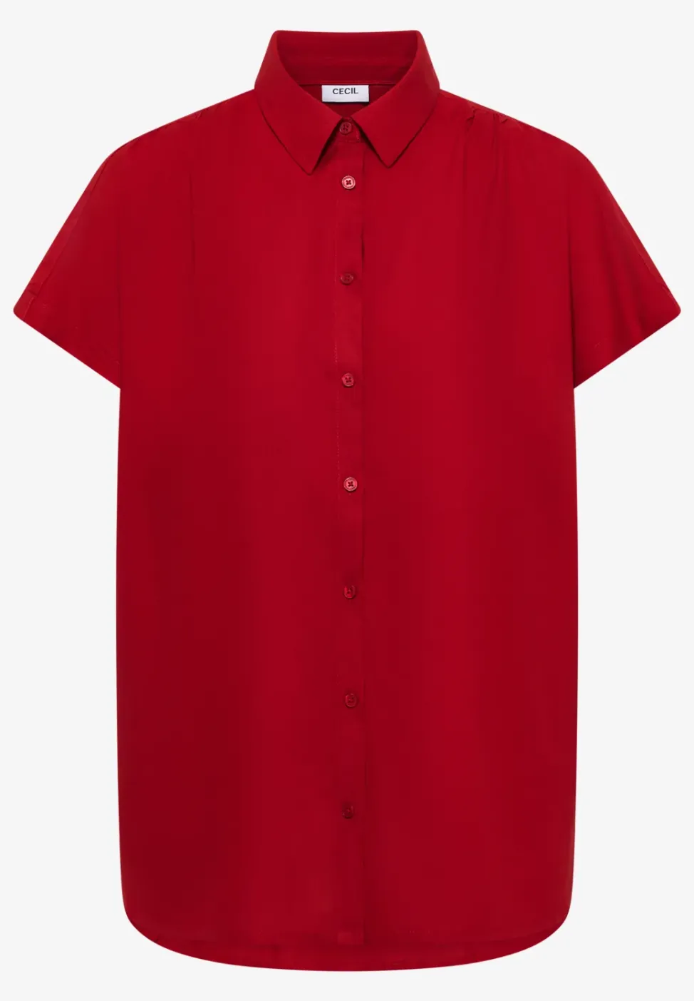 Basic Bluse mit Hemdkragen in Unifarbe