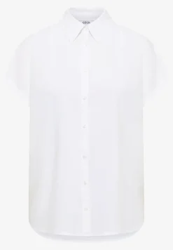 Basic Bluse mit Hemdkragen in Unifarbe