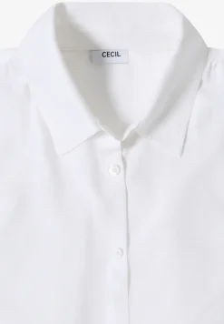 Basic Bluse mit Hemdkragen in Unifarbe