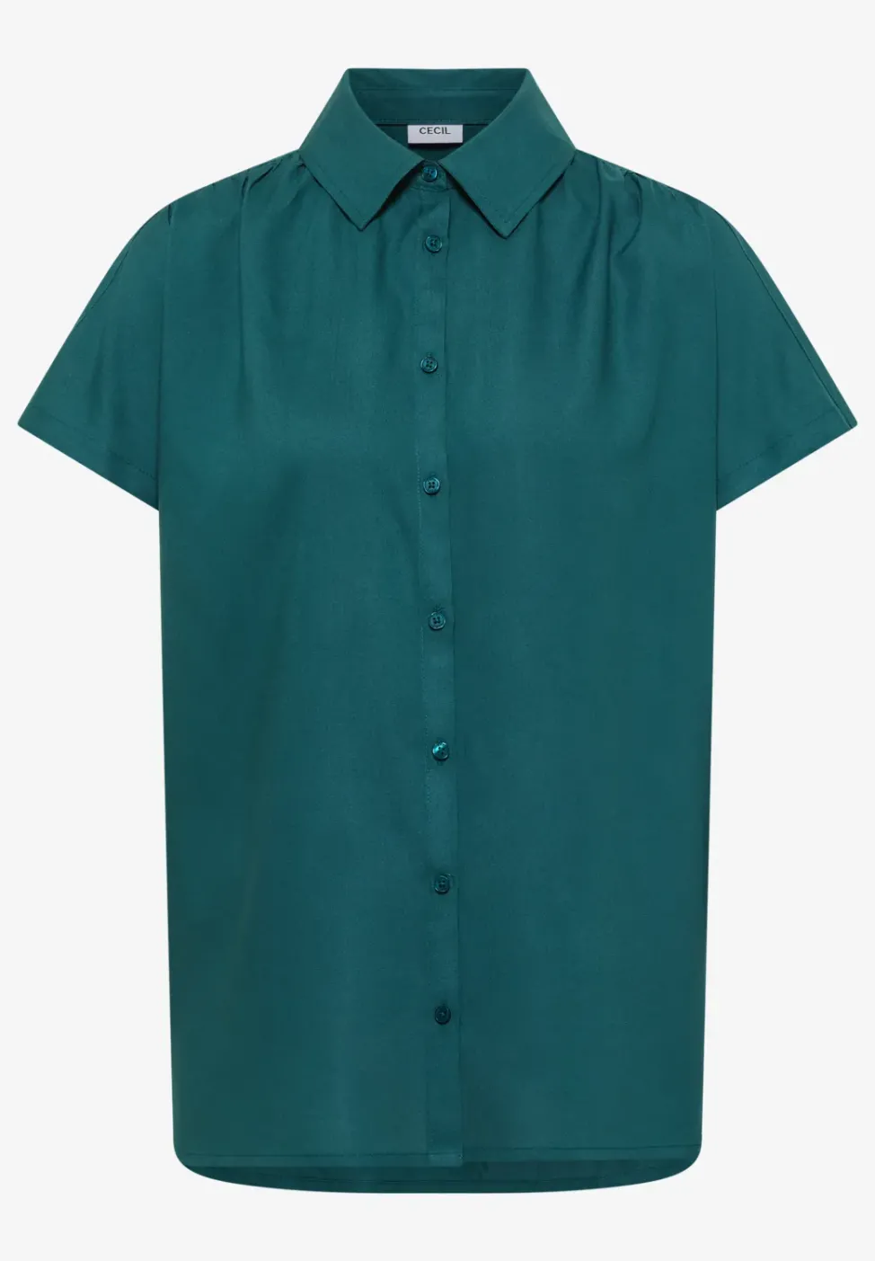 Basic Bluse mit Hemdkragen in Unifarbe