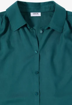 Basic Bluse mit Hemdkragen in Unifarbe