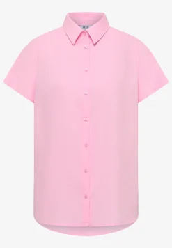 Basic Bluse mit Hemdkragen in Unifarbe
