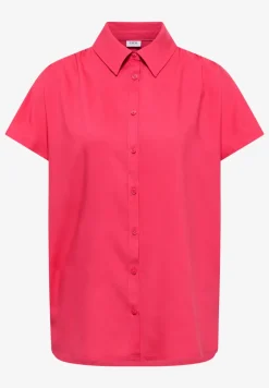 Basic Bluse mit Hemdkragen in Unifarbe