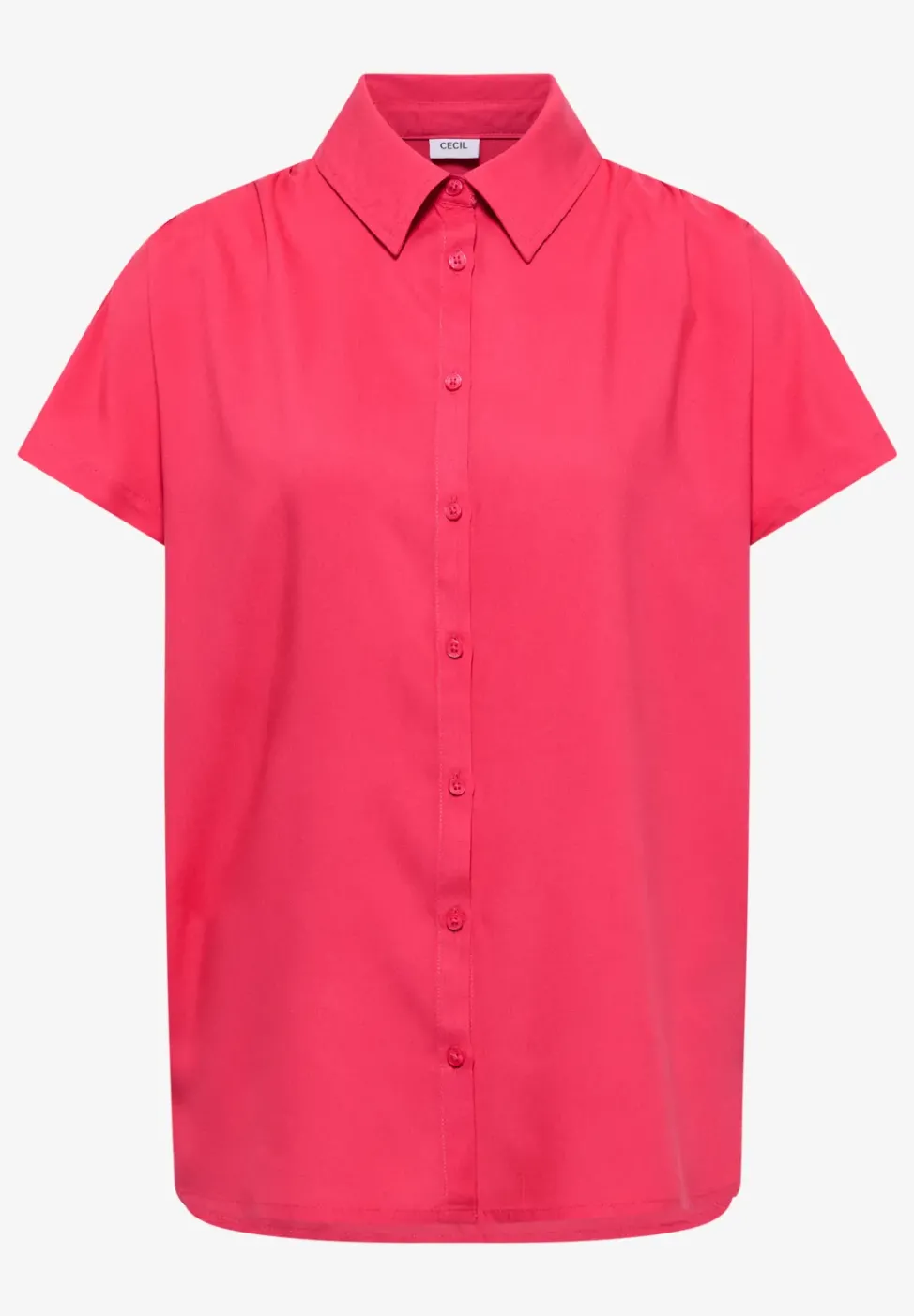 Basic Bluse mit Hemdkragen in Unifarbe