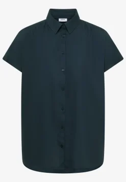 Basic Bluse mit Hemdkragen in Unifarbe