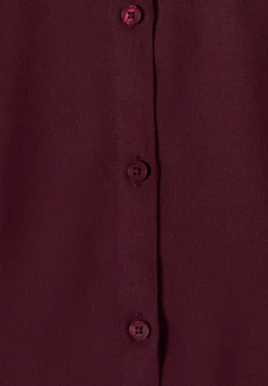 Basic Bluse mit Hemdkragen in Unifarbe