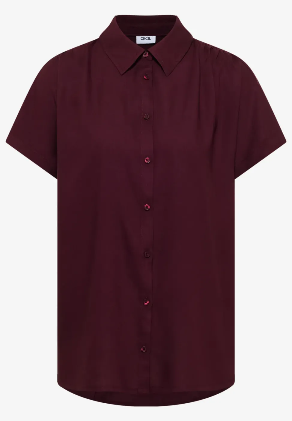 Basic Bluse mit Hemdkragen in Unifarbe