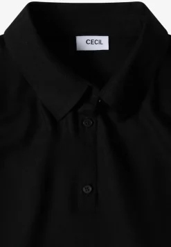 Basic Bluse mit Hemdkragen in Unifarbe