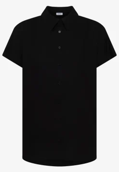 Basic Bluse mit Hemdkragen in Unifarbe