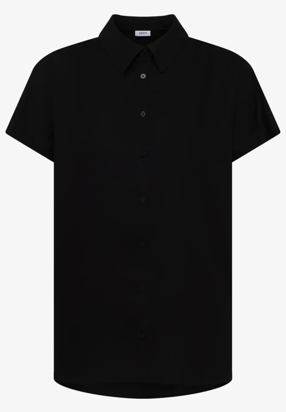 Basic Bluse mit Hemdkragen in Unifarbe