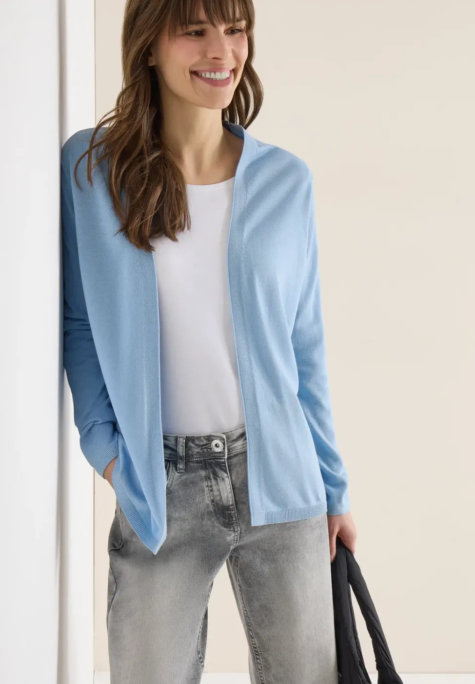 Basic Cardigan in offener Passform