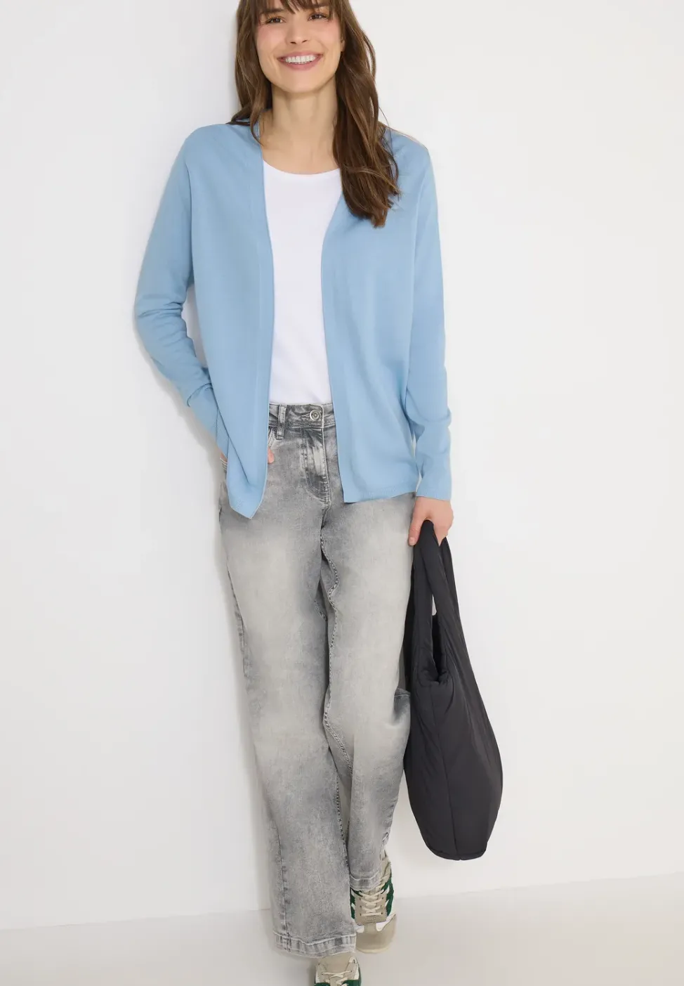 Basic Cardigan in offener Passform