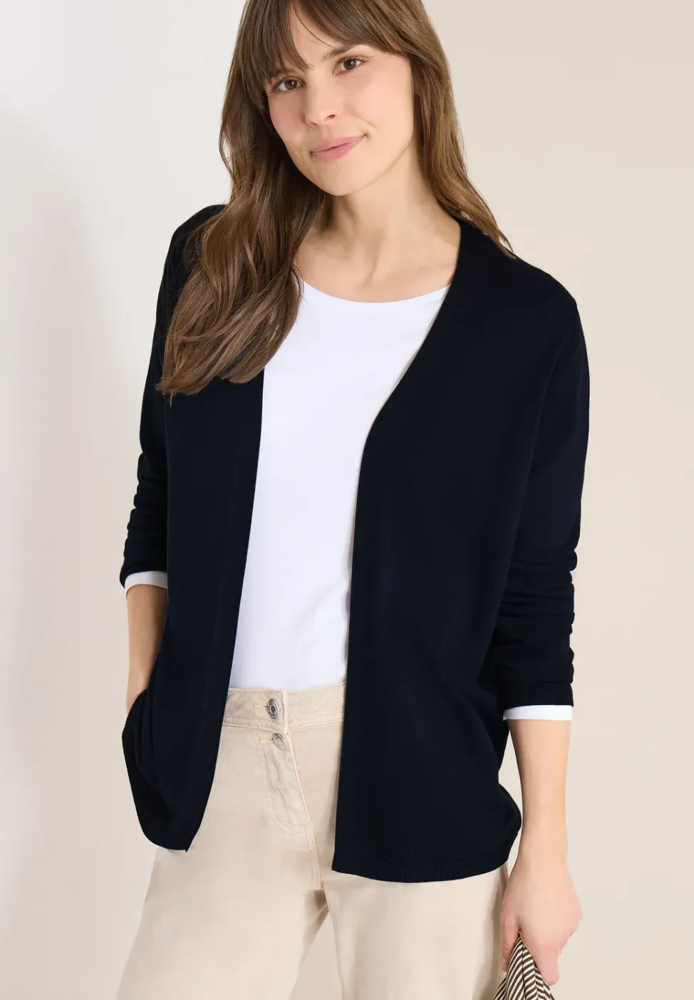 Basic Cardigan in offener Passform