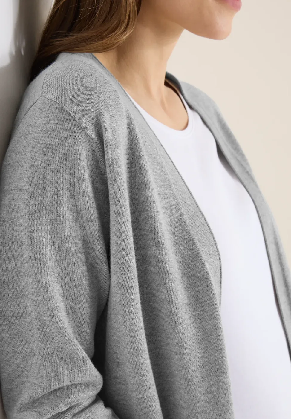 Basic Cardigan in offener Passform