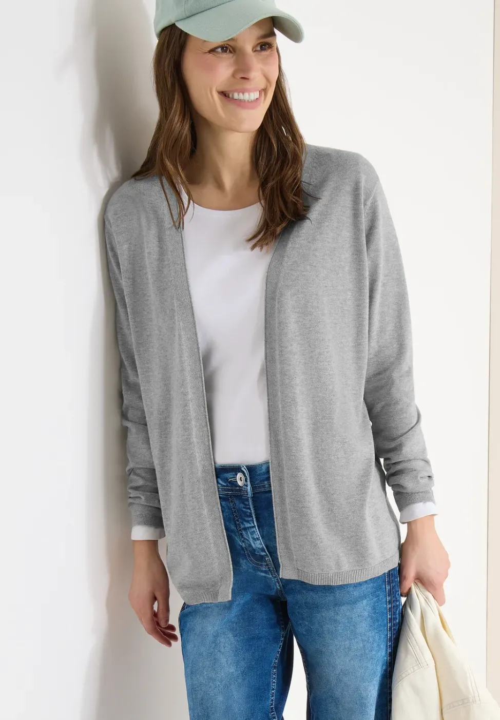 Basic Cardigan in offener Passform