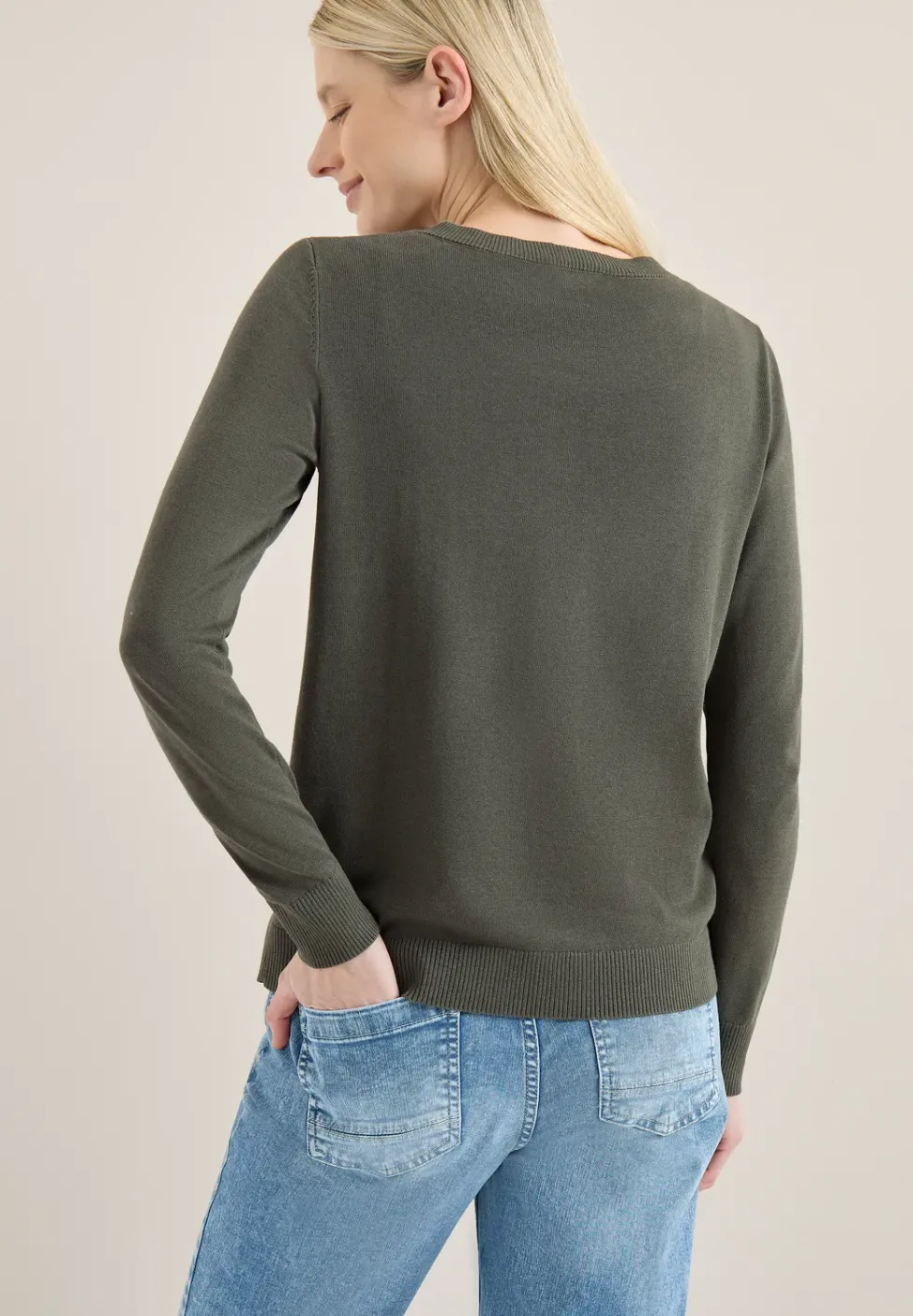Basic Cardigan mit Rundhals