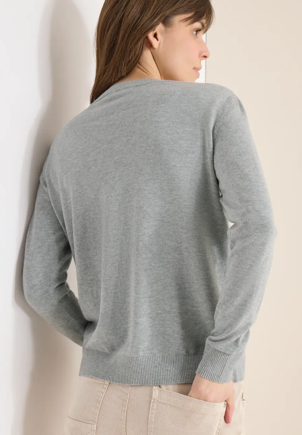 Basic Cardigan mit Rundhals