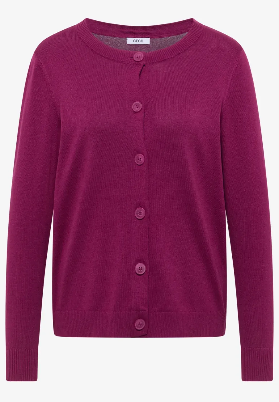 Basic Cardigan mit Rundhals