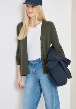 Basic Cardigan mit V-Neck und Knöpfen