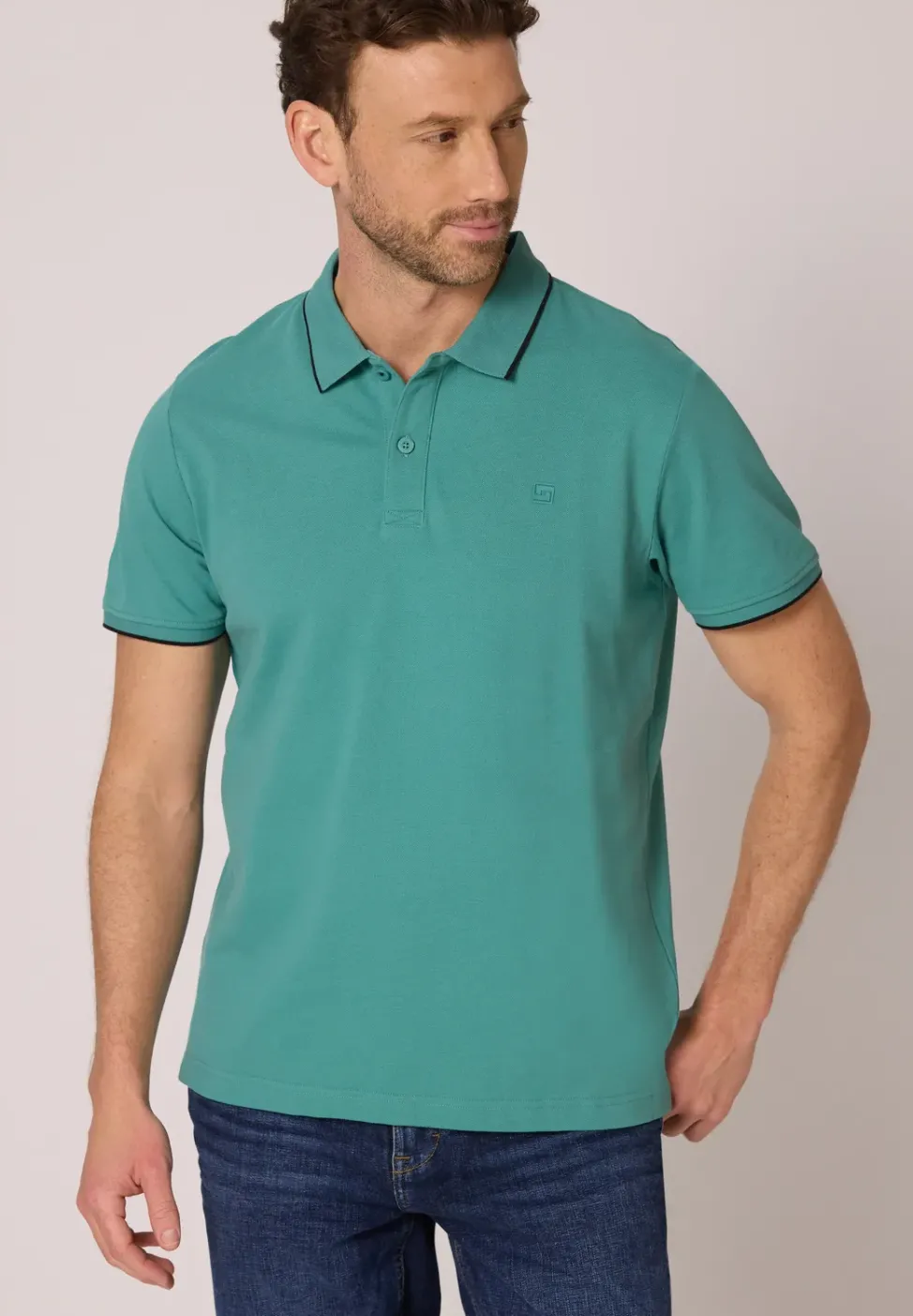 Basic Piqué Poloshirt mit Kontrastdetail