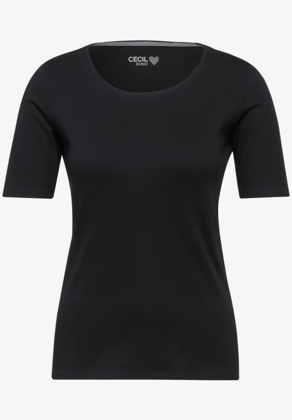 Basic T-Shirt mit Rundhals in Unifarbe