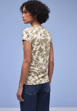 Basic Shirt mit floralem Grafikprint