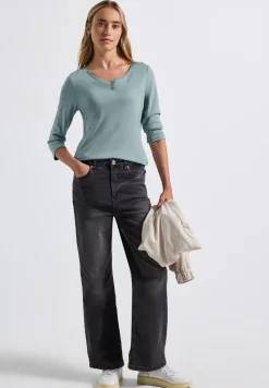 Basic Shirt mit Knopfdetail
