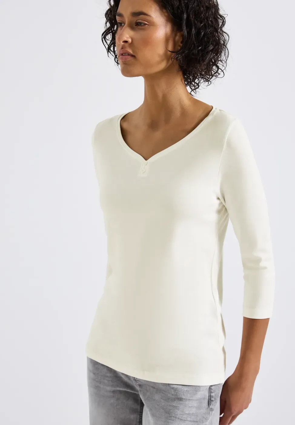 Basic Shirt mit Knopfdetail
