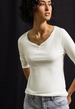 Basic Shirt mit Knopfdetail