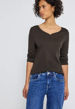 Basic Shirt mit Knopfdetail
