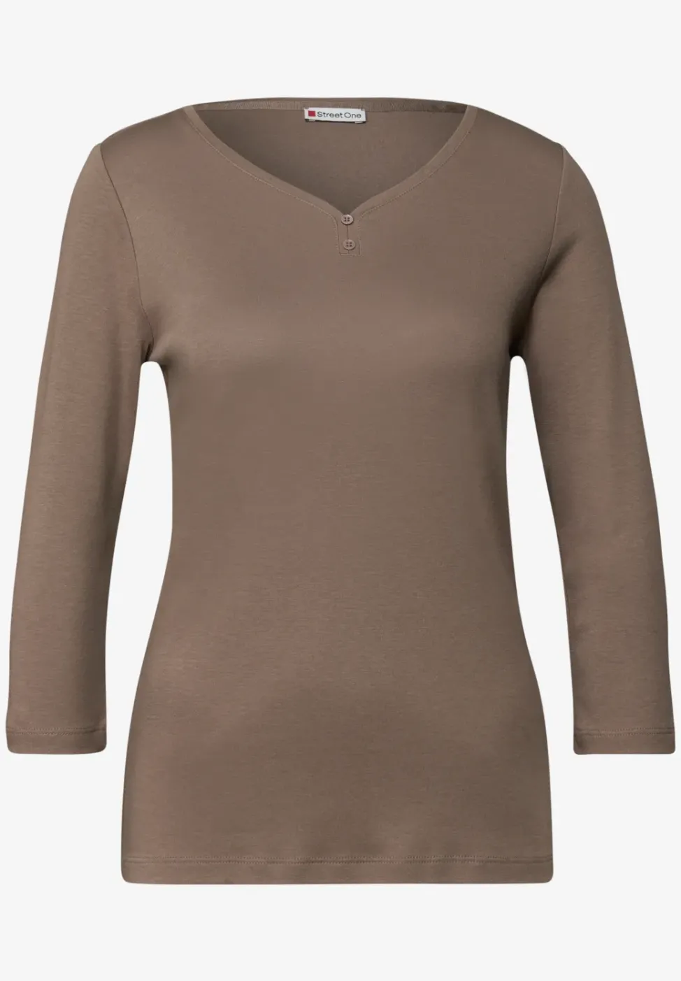 Basic Shirt mit Knopfdetail