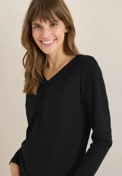 Basic Shirt mit Raffung