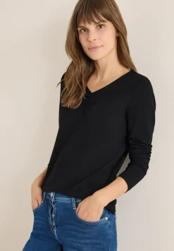 Basic Shirt mit Raffung