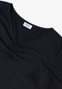 Basic Shirt mit Raffung