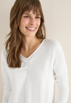 Basic Shirt mit Raffung