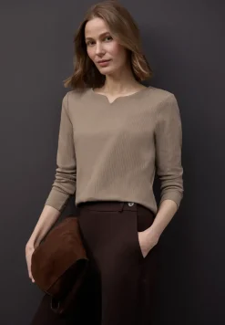 Basic Shirt mit Rippstruktur