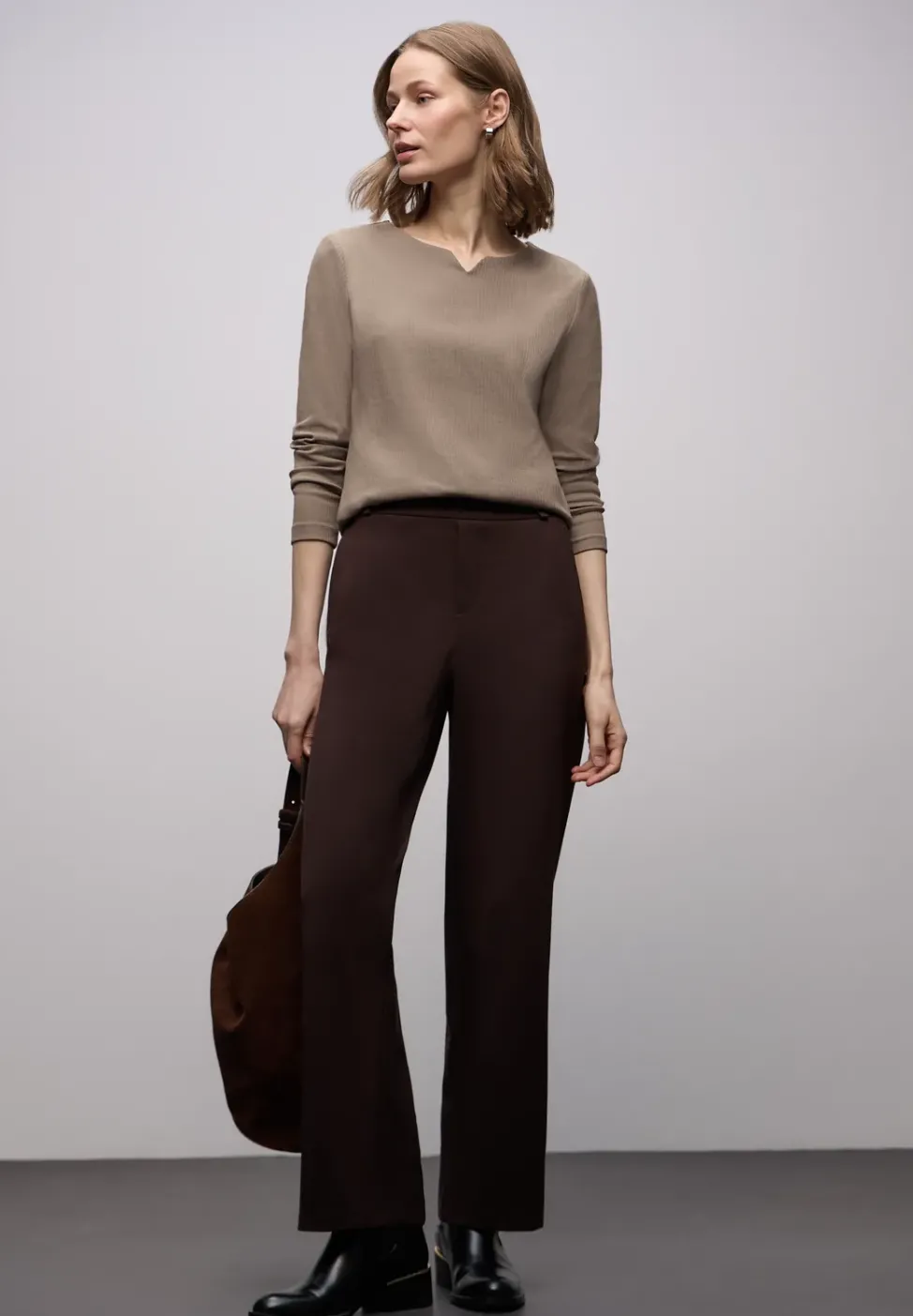 Basic Shirt mit Rippstruktur
