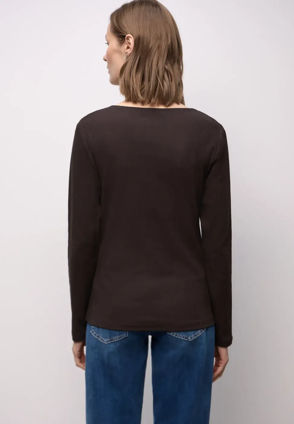 Basic Shirt mit Rippstruktur