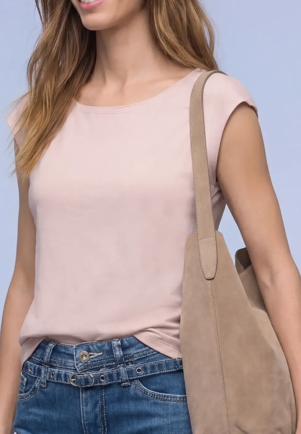Basic Shirt mit U-Boot-Ausschnitt
