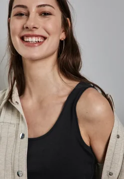 Basic Top mit Rundhals in Unifarbe