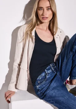 Basic Top mit Rundhals in Unifarbe