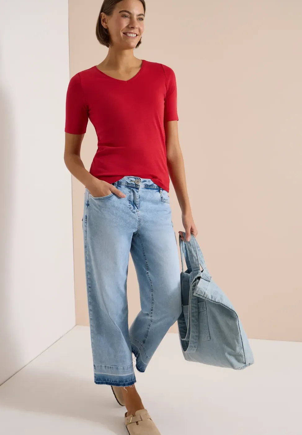 Basic T-Shirt aus Baumwolle