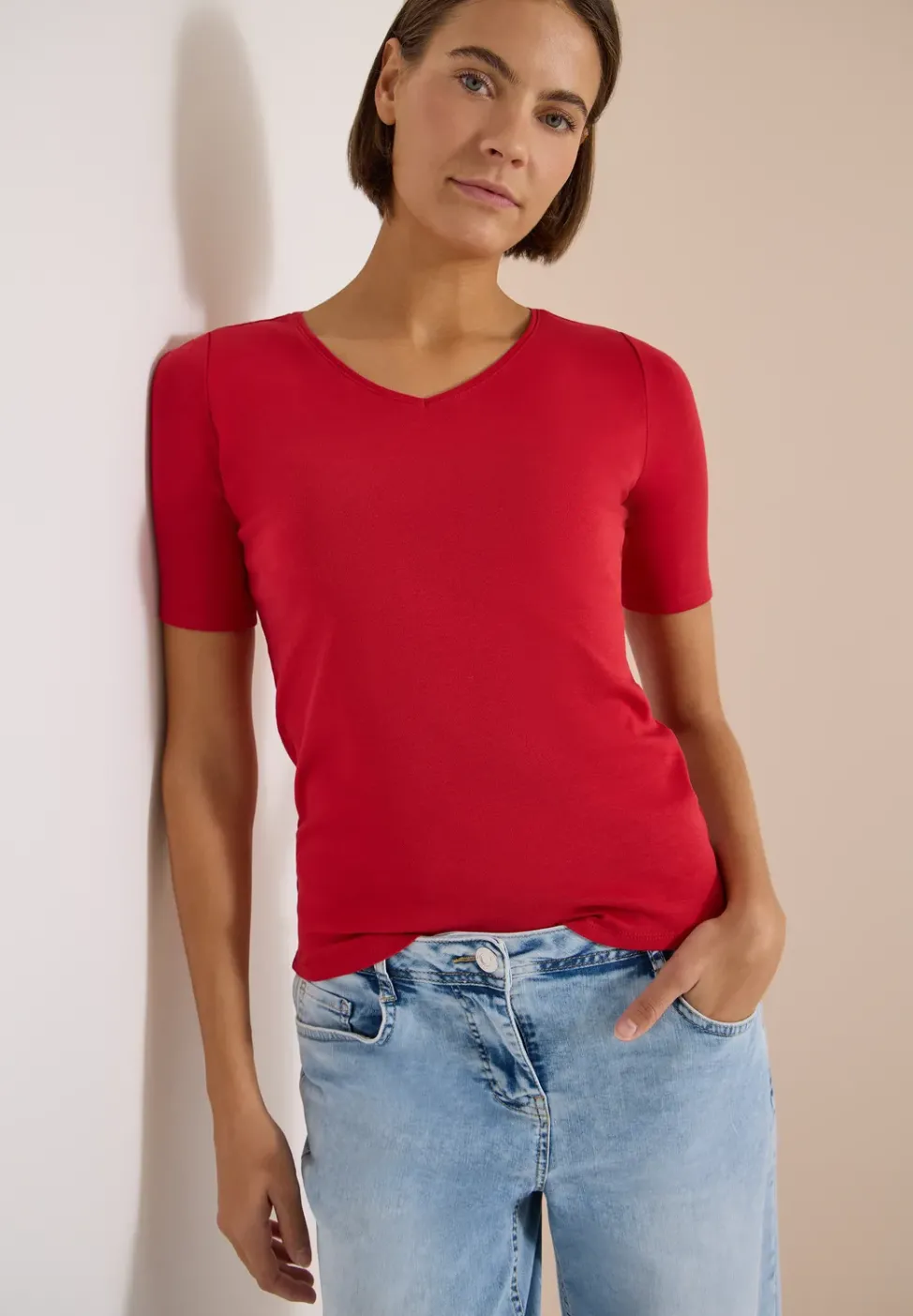 Basic T-Shirt aus Baumwolle